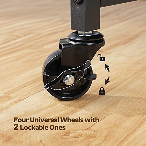 Yatiney Laundry Hamper With Wheels, Rolling Laundry Basket 2 Section, Laundry Sorter With 2 Pull-Out And Removable Bags, 2 X 12Gal(45.5 L), Hampers For Laundry For Bathroom, Rustic Brown Ls20Br #TOP5
