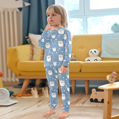Pigsaly Pajama Set 2 Piece Cute Cartoon Hedgehogs Pajama Sets Long Sleeve Pjs Sleepwear 6Y4
