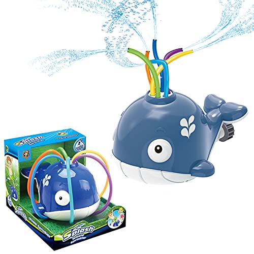 Panety Sprinkler for Kids Outdoor Water Toy, Cute Turtle Swirl Spinning Sprayer for Backyard and Lawn, Summer Fancy Gift for Boys Girls Pets (Blue)