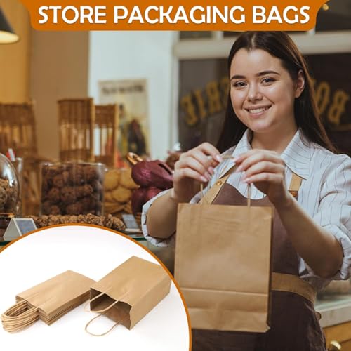 Image of XPCARE Brown Paper Bags with Handles, 32Pcs 5.25x3.25x8.25'' Kraft Bags