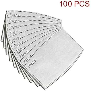 100 PCS Adult PM2.5 Activated Carbon Filter 5 Layers Replaceable Anti Haze Filter