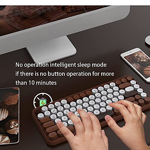 NACODEX-84-Key-Bluetooth-Typewriter-Keyboard-with-Cute-Retro-Round-Keycaps-Comfortable-Ergonomic-Wireless-Mini-Keyboard-for-iOS-Window-Android-Brown