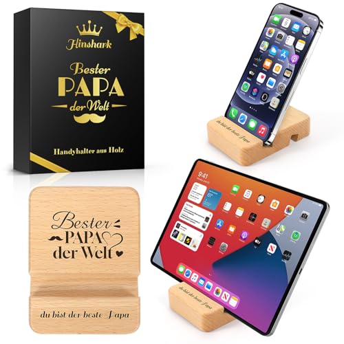 Hinshark Cadeau de Noël pour papa, support de téléphone portable en bois, cadeaux pour papa, hommes, Noël, cadeau d'anniversaire pour papa, calendrier de l'avent, remplissage pour homme