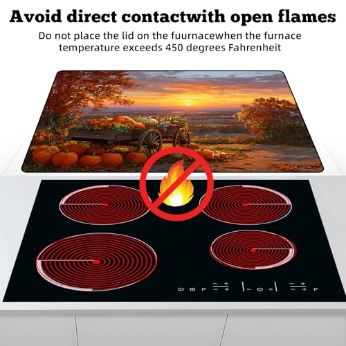 Image of Multi-Design Stove Cover for Glass /Electric Stoves - 3-in-1 Heat-Resistant Protector Mat, Non-Slip Drying Rack 28 inchx20 inch