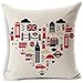 Fodera per Cuscino Stile Inglese Inghilterra London Sofa Car Federa Cuscino Decorativo per la casa in Cotone e Lino