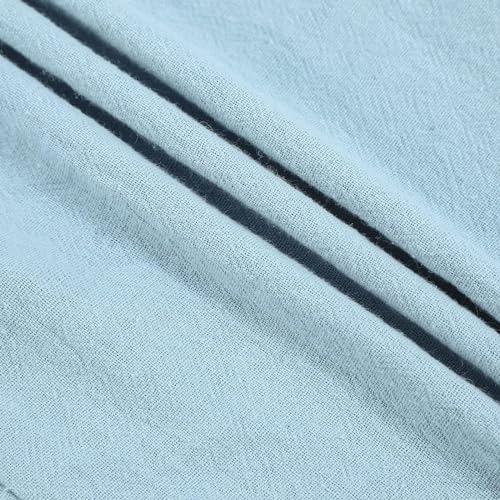 Image of DMOYALA Linen Pants for Women Summer Casual Wide Leg Capri Pants Loose Fit Palazzo Pants Cropped Beach Pants with Pockets