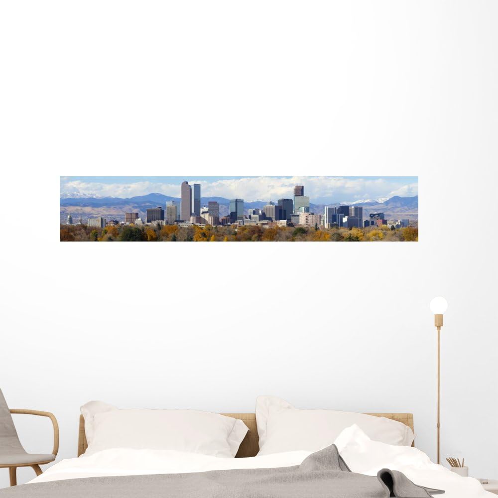 Wallmonkeys Denver Colorado Skyline Very Wall Mural Peel and Stick Graphic (60 in W x 11 in H) WM361861