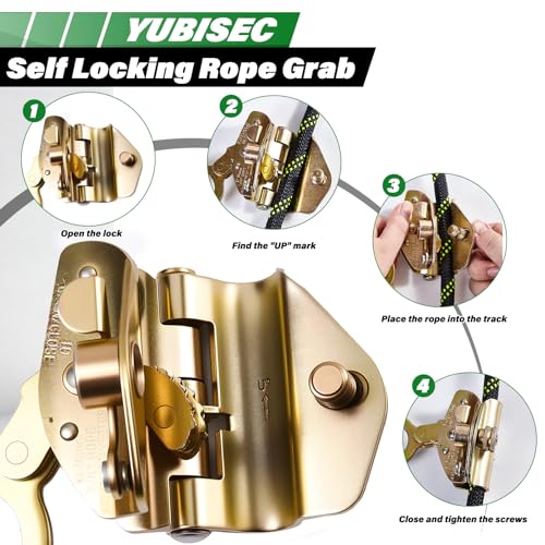 Image of Vertical Lifeline Assembly 25FT, Polyester Rope Harness Safety with Two Grab Snap Hooks Shock Absorber, Fall Protection Safety Rope for Roofing Work, ANSI Compliant