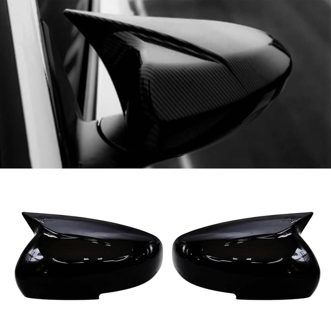 Batman Style Car Side Mirror Cover | Glossy Black | Premium Protection & Stylish Upgrade Compatible With Maruti Suzuki Wagonr 2019 Pack of 1 Set-image-19
