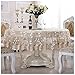 Produktbild SMC Europäische Spitze Stoff Spitze Tischdecke Couchtisch Runder Tisch mit mehr Abdeckung Handtuch (2 Arten jeweils 5 Größen verfügbar) (Color : Beige, Größe : 150X150CM)