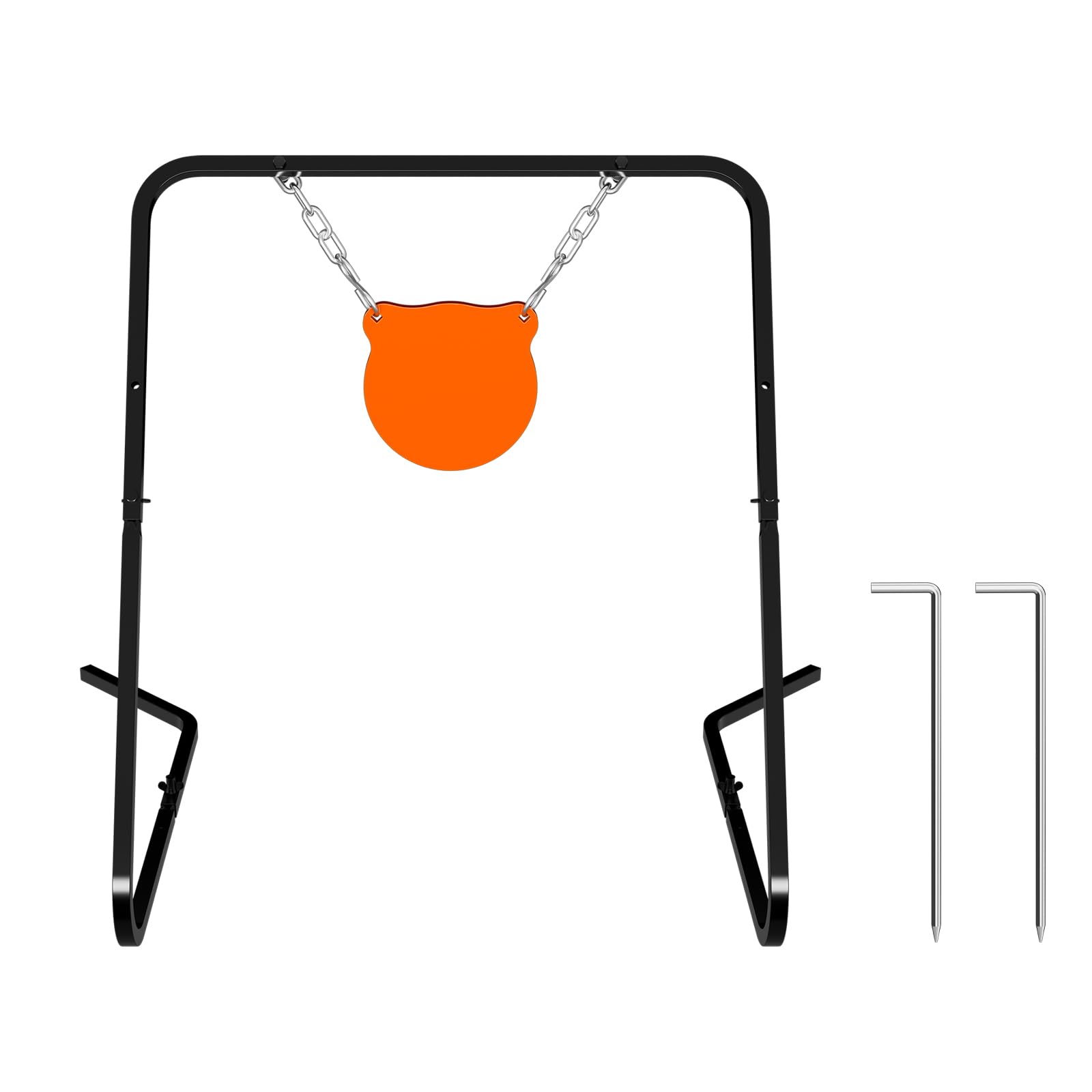 Highwild Complete AR500 Steel Targets System Steel Shooting Stand with Chain Mounting Kit - Optional Combination with 3/8 Inch Thick Target for Outdoor Range and Shooting Practice D- Target Stand + 8" Gong
