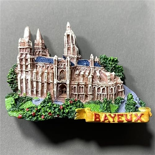 Imán decorativo Catedral de Bayeux Francia 3D miniatura 2