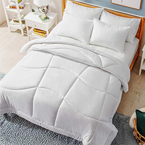 Bedsure Comforter Full/Queen Size 300 GSM Microfiber All Season Fluffy Duvet Insert