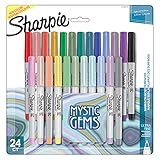 Permanent Markers, Ultra Fine Point, Featuring Mystic Gem Color Markers, Assorted, 24 Count