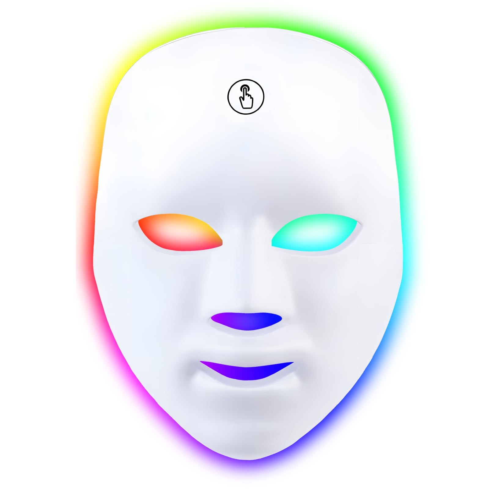 CDKMAX Red Light Therapy for Face LED Light Therapy Mask for Face 7+1 Colors LED Facial Skin Care Mask Rechargeable Beauty Device with Adjustable