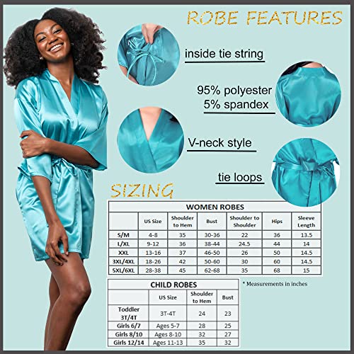 Bridal Party Robes | Bridesmaid Robe Personalize with Bride, Maid of Honor & Flower Girl Text, Getting Ready Robes, 3T-6XL2