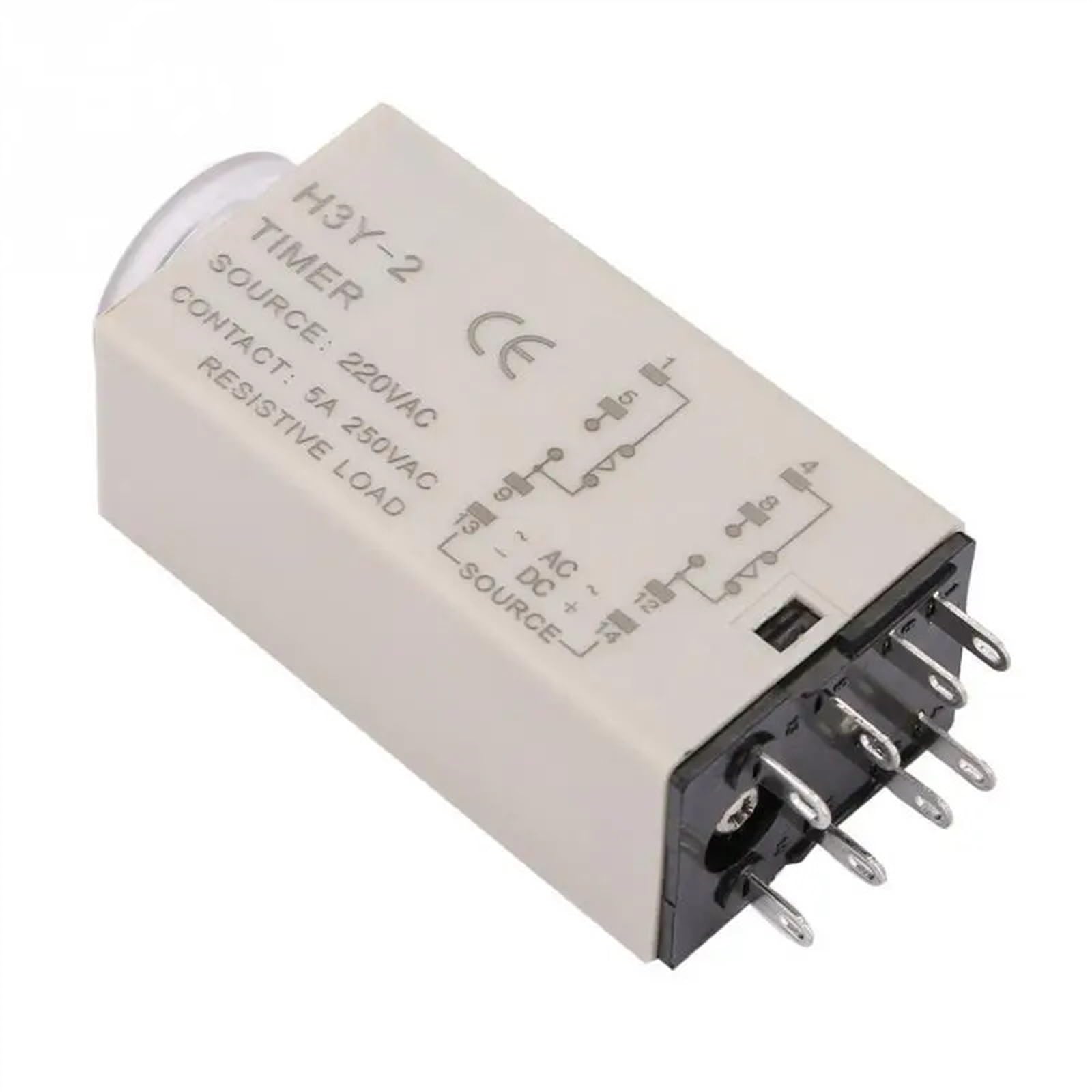 AC 220V H3Y-2 Temporizador Relé de tiempo 0-10 segundos 10s 10seg Relé de tiempo Bajo consumo de energía Relé temporizador de retardo