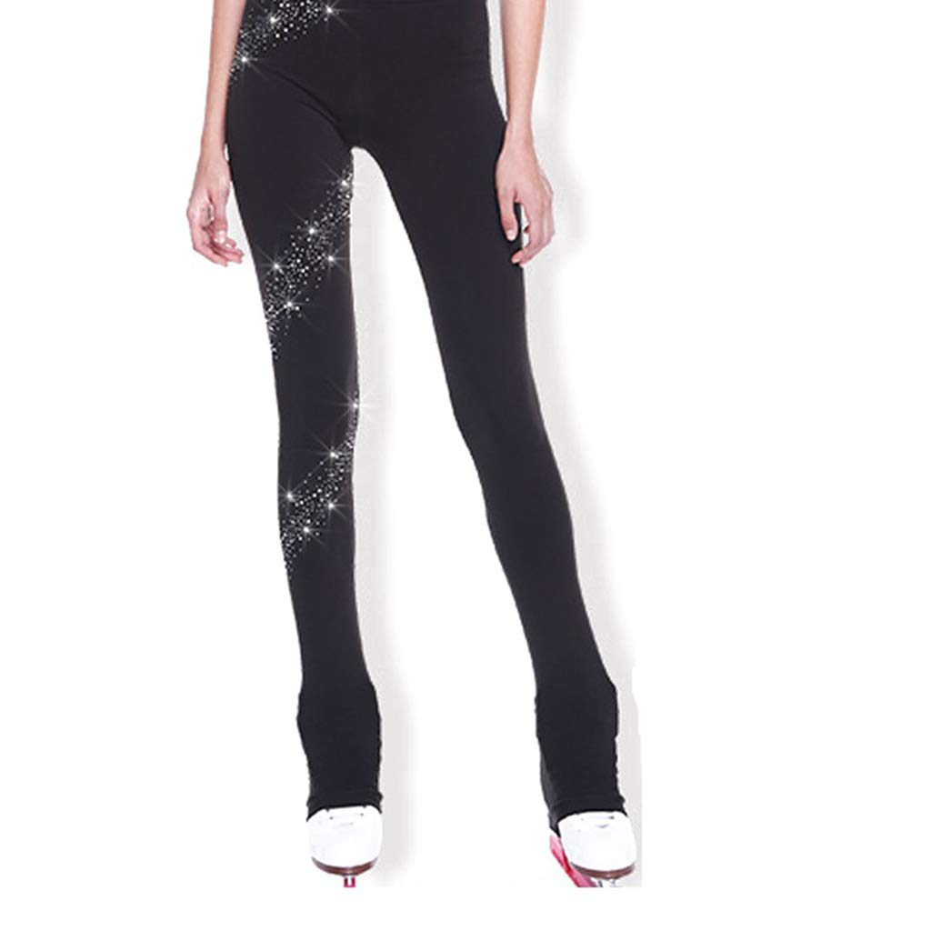 Perfeclan Schlittschuhhose Atmungsaktive Eiskunstlauf Strumpfhose Leggings Mädchen Rollschuh Skating Eislauf Strumpfhose Eiskunstlauf Leggings für Kinder und Erwachsene