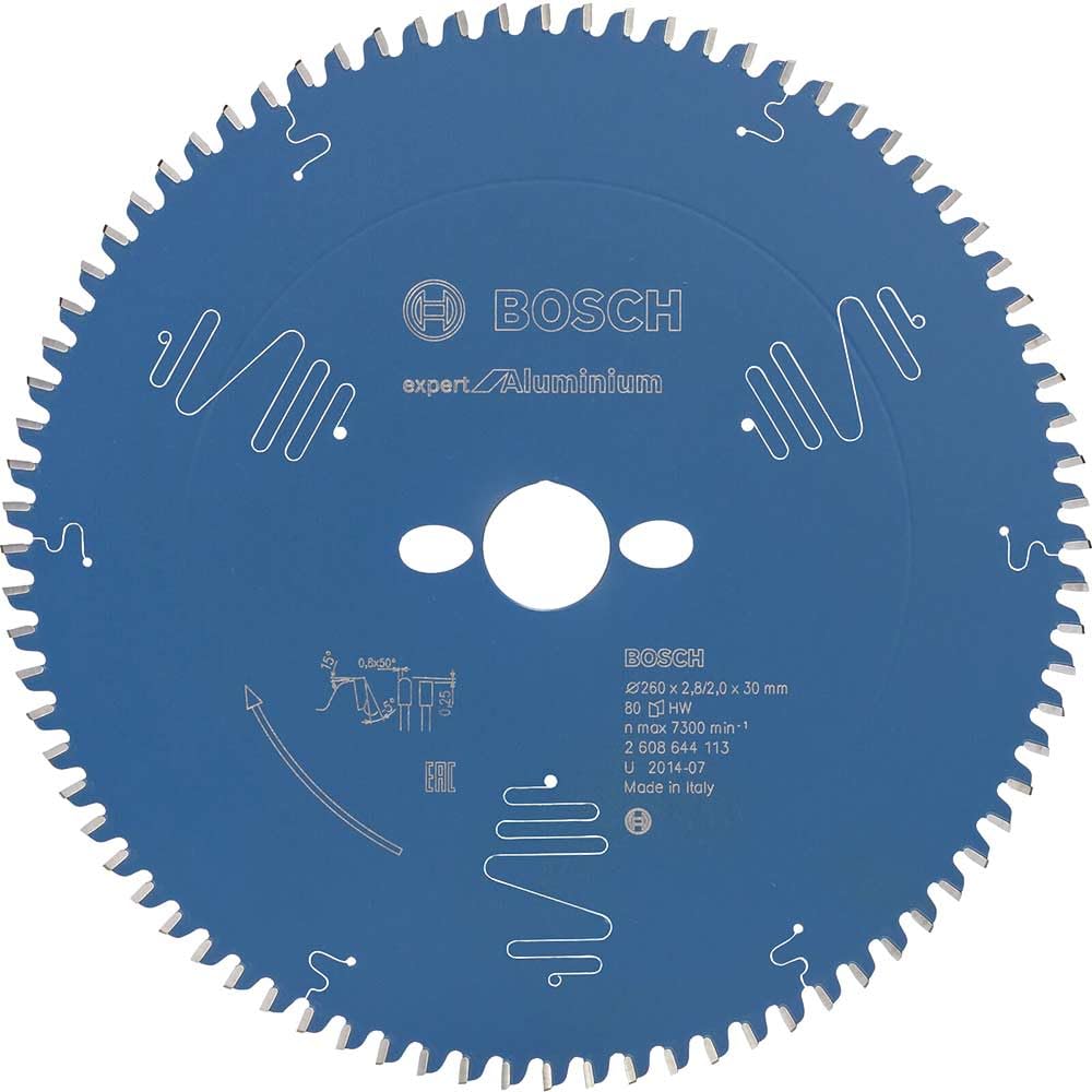 Bosch Professional 1x Expert for Aluminium circular saw blade (for aluminium, saw blade Ø 260 x 30 x 2.8 mm, 80 teeth, circular saw accessories)