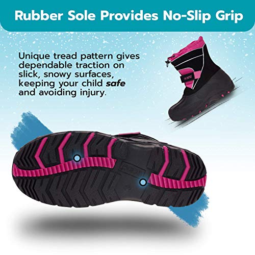 sporto girls Blizzardsp Snow Boot, Black/Pink, 4 Big Kid US4