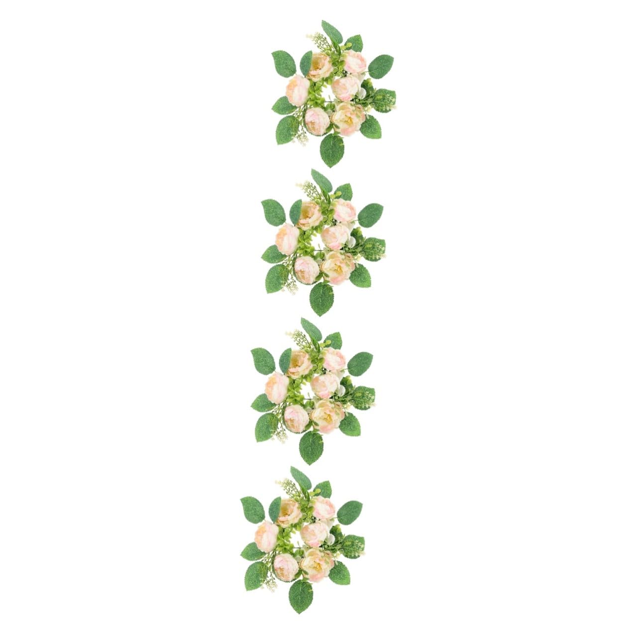 Cabilock 4 Guirnaldas De Velas Pilar De Flores De Peonía Artificiales Decoración Elegante para El Centro De Mesa De La Fiesta En El Hogar.