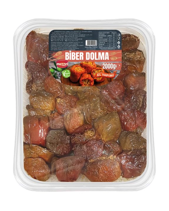 Koruyucusuz Vegan Kuru Biber Dolması 2 kg El Yapımı Geleneksel Hazır Yemek