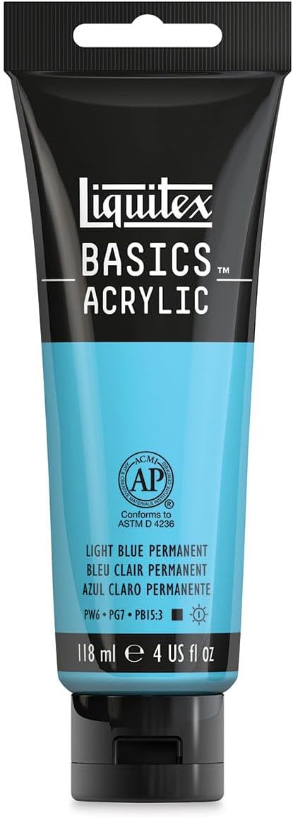 BASICS Acrylic Paint, 118ml (4-oz) Tube, Light Blue Permanent