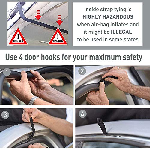 Aocoom Car Roof Bag Rooftop Cargo Carrier, 15 Cubic Feet Waterproof Car Top Luggage Storage Bag With Anti-Slip Mat, 5 Reinforce Straps And 4 Door Hooks For Vehicles With Racks Or Without Racks, Grey #TOP3