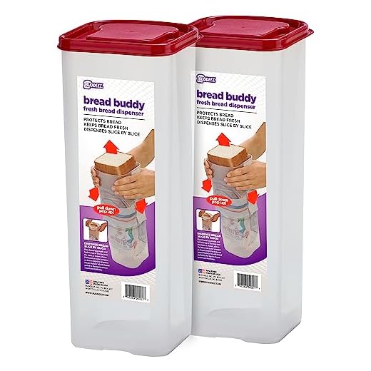 Buddeez Bread Buddy 2 Pack Set w/Red Lids Dispenser, 2 Pieces