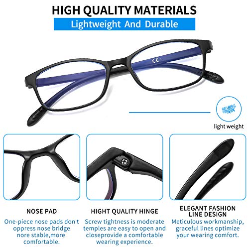 Suertree Leserille 3 Pack Blue Light Filter Computer Glasses Lightweight TR90 Eye Optics Reading Aid for Men Women 2.5x - Image 4