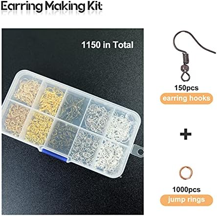 Redamancy Earring Hooks, Jump Rings, 1150Pcs Earring Making Kit for DIY Earring Making