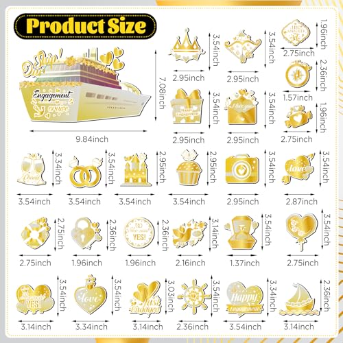 Imanes decorativos Just Married para puerta 26 pcs miniatura 7