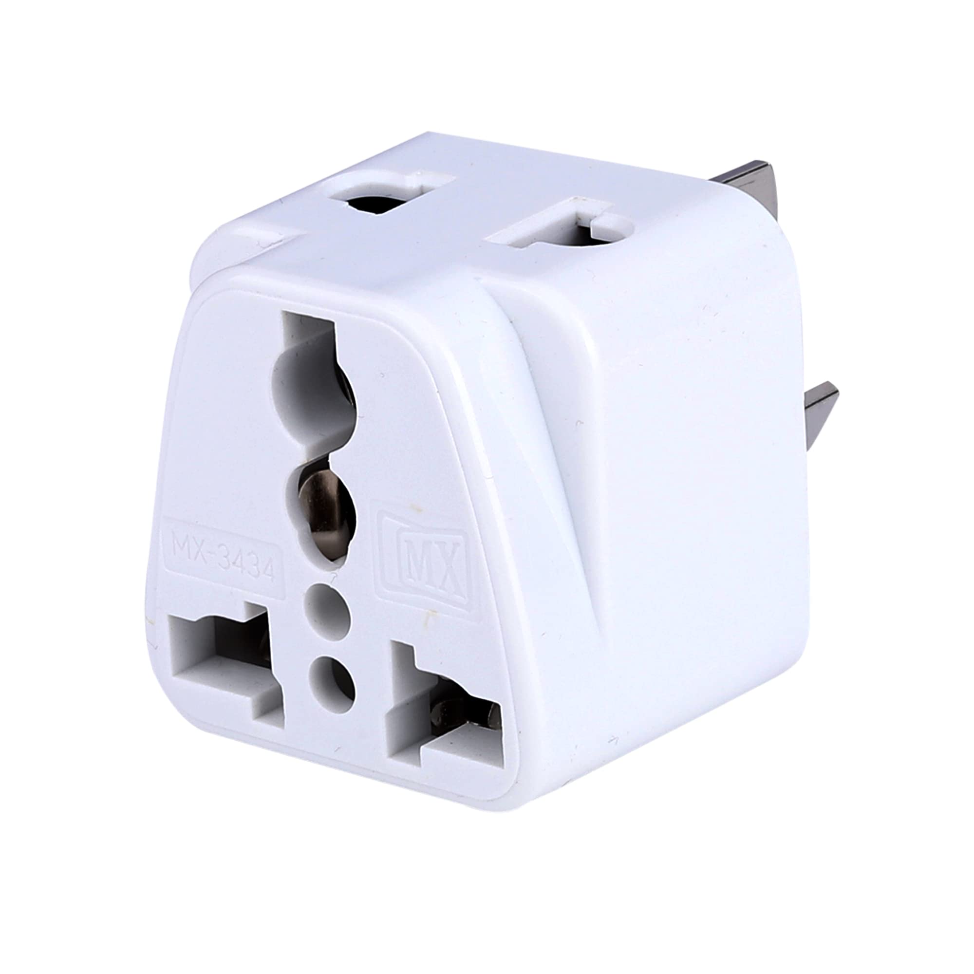 MX Universal Travel Adapter (Type I) India to Australia, China, New Zealand & More 2 in 1 Conversion Plug for Home and Official use - White-image-4