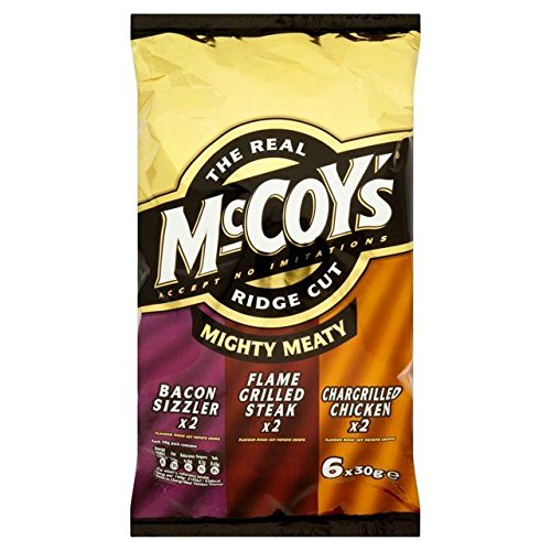 McCoy's Ridge Cut Meaty Chips 30g x 6 per pack - Pack of 2