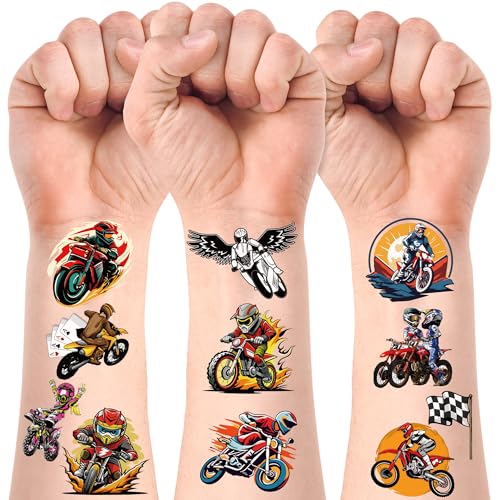200 PCS Dirt Bike Temporary Tattoos for Boys and Girls
