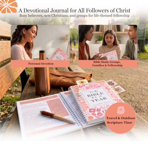 Image of Spiral Bible in a Year 52-Week Bible Study Guide Journal for Women Beginner