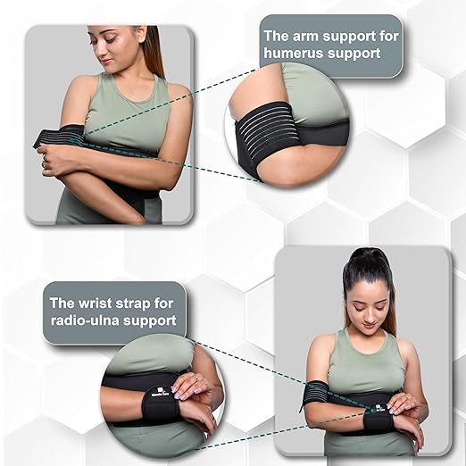 Wonder Care Épaulière gauche droite noire pour immobiliser les épaules du bras ou du cou de clavicule, luxation osseuse