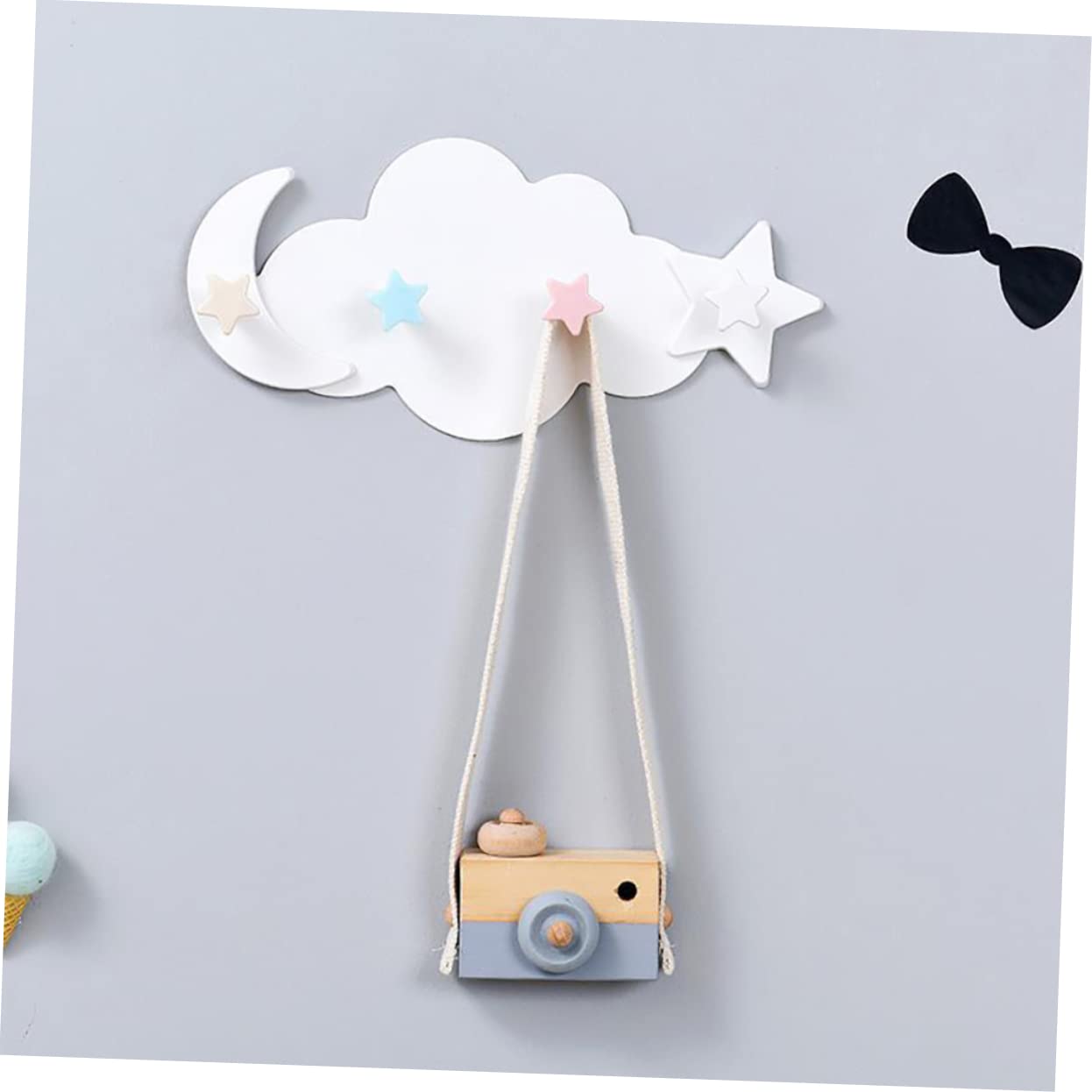 Cabilock 2 Ganci da Parete a Forma di Nuvola, con Ganci, a Forma di Stella, per Appendere Gli Asciugamani, per Bambini