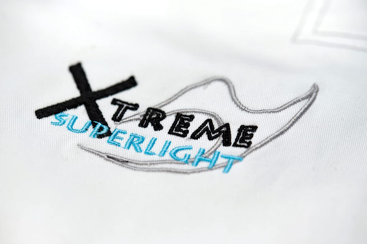 Ju-Sports BJJ Gi Herren Pearl Competition superlight weiß - Superleichter Brazilian Jujutsu Anzug mit kontrastierenden Nähten & Stickverzierungen, 100% Baumwolle