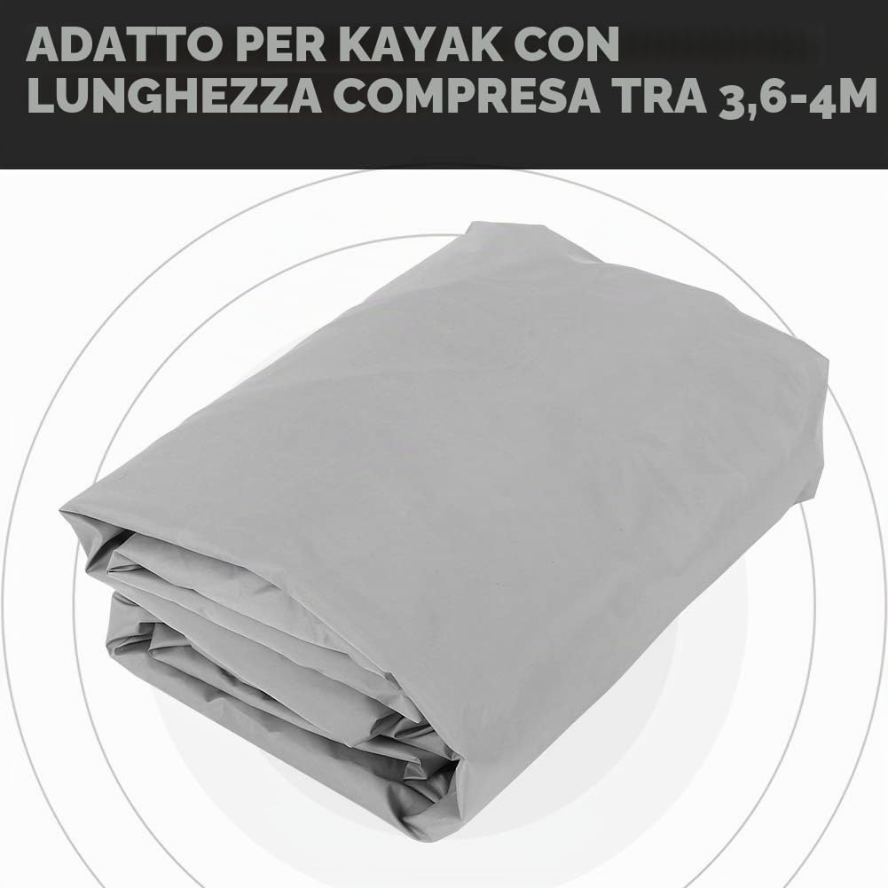 Copertura per Kayak da 4,5 m Schermo Impermeabile della Copertura Protezione Solare per Canoa da 3,6-4 m