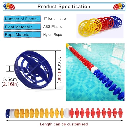 Corde de séparation de piscine de 3m avec lignes flottantes - 3