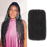 Afro Kinkys Bulk Human Hair, 18 Inch 50 Gram Soft 4C Afro Kinky-Curly Human Hair Bulk for Twist Dreadlocks Extensions Repair Locs Natural Black 1 Pack (1B, 18inch)