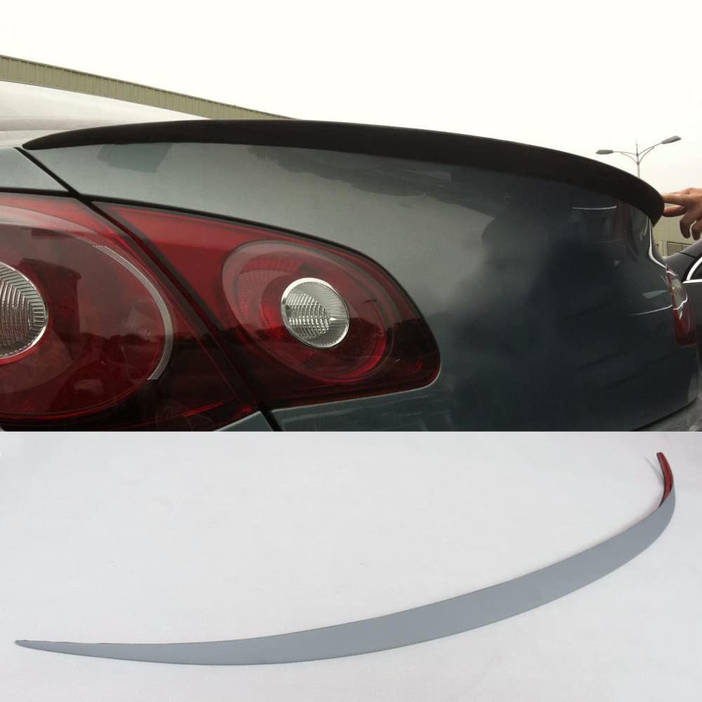 Spoiler de Tronc arrière de la Voiture Fit for Volkswagon Passat CC Sedan 4 Porte 2008-2012 Boîtier arrière Boîte à Oreilles Gris à la lèvre Puce Non Peint