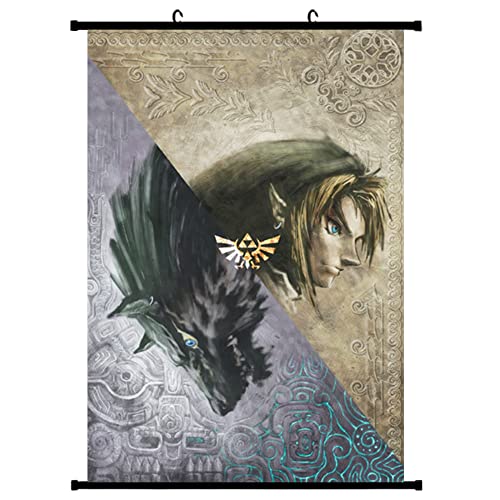 IOSCDH The Legend of Zelda Poster Scroll, Wandkunst Ästhetische Raumdekor Leinwand 40 x 60cm Poster Scroll Painting Cover