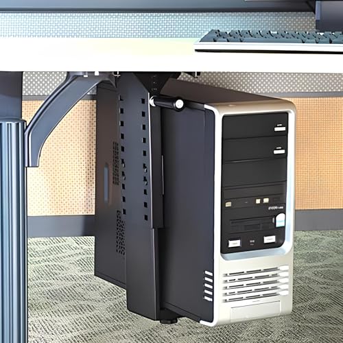 Brixwell QIV9-001 Soporte para CPU con Giro y Extensión (5 1/2-9 1/4") Ajuste de ancho 140-235 mm Negro, recubierto con epoxi miniatura 5