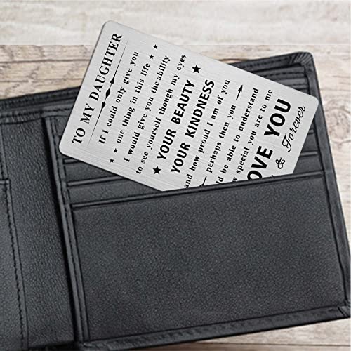 Daughter Mother's Day Gifts from Mom Dad, Daughter Birthday Wedding Engraved Wallet Card Gift4