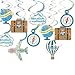 30CT Travel Themed Hanging Swirl Decorations Adventure Awaits Bon Voyage Farewell Retirement Themed Party Spiral Supplies Around the World Wedding Shower Party Ceiling Door Whirls Streamers Supplies