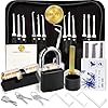 Padlock Lock Set Kit Picks Solid Brass Keyed Padlocks with Keys 6, Small Picking Same Key Storage Lockpick Shackle for Outdoor Indoor Use