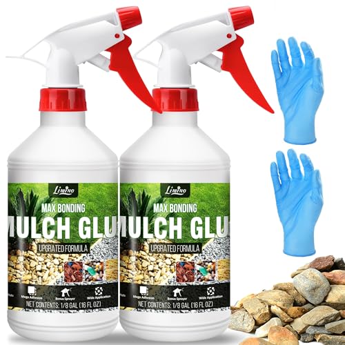 Kiesbinder -32oz Pegamento de grava de resina, con aplicador para pegar piedras, grava, corteza, no tóxico, listo para usar, adhesivo para mantillo para hojas, paisajismo, caminos de jardín