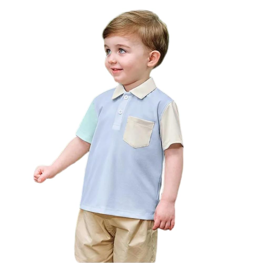 CYBHSM - Polo de manga corta para niños, transpirable, de secado rápido, elastano, 2-7 años